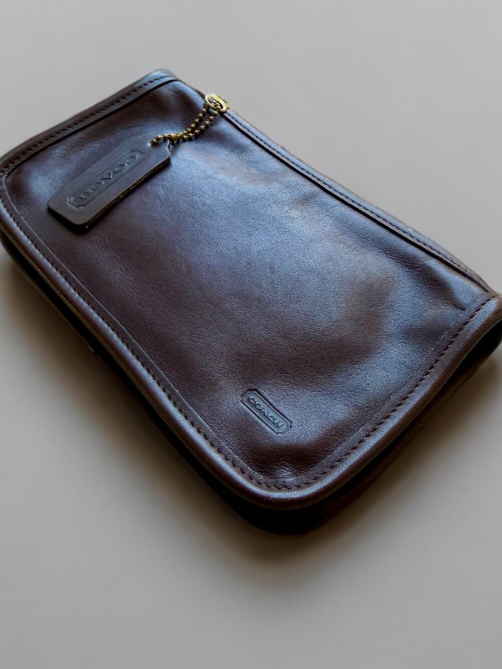 Coach Dark Brown Mahogany Chunky Cosmetic Case - Picture 4 of 7